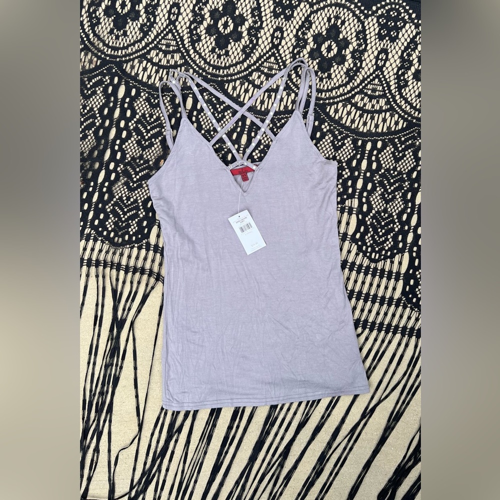 BKE Embellished Strappy Lilac Camisole XS Night Out Clubbing Shiny Coquette Girl - Picture 2 of 9